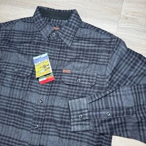 Orvis Heavyweight Double‎ Brushed Flannel Shacket Shirt Mens Medium Plaid NWT